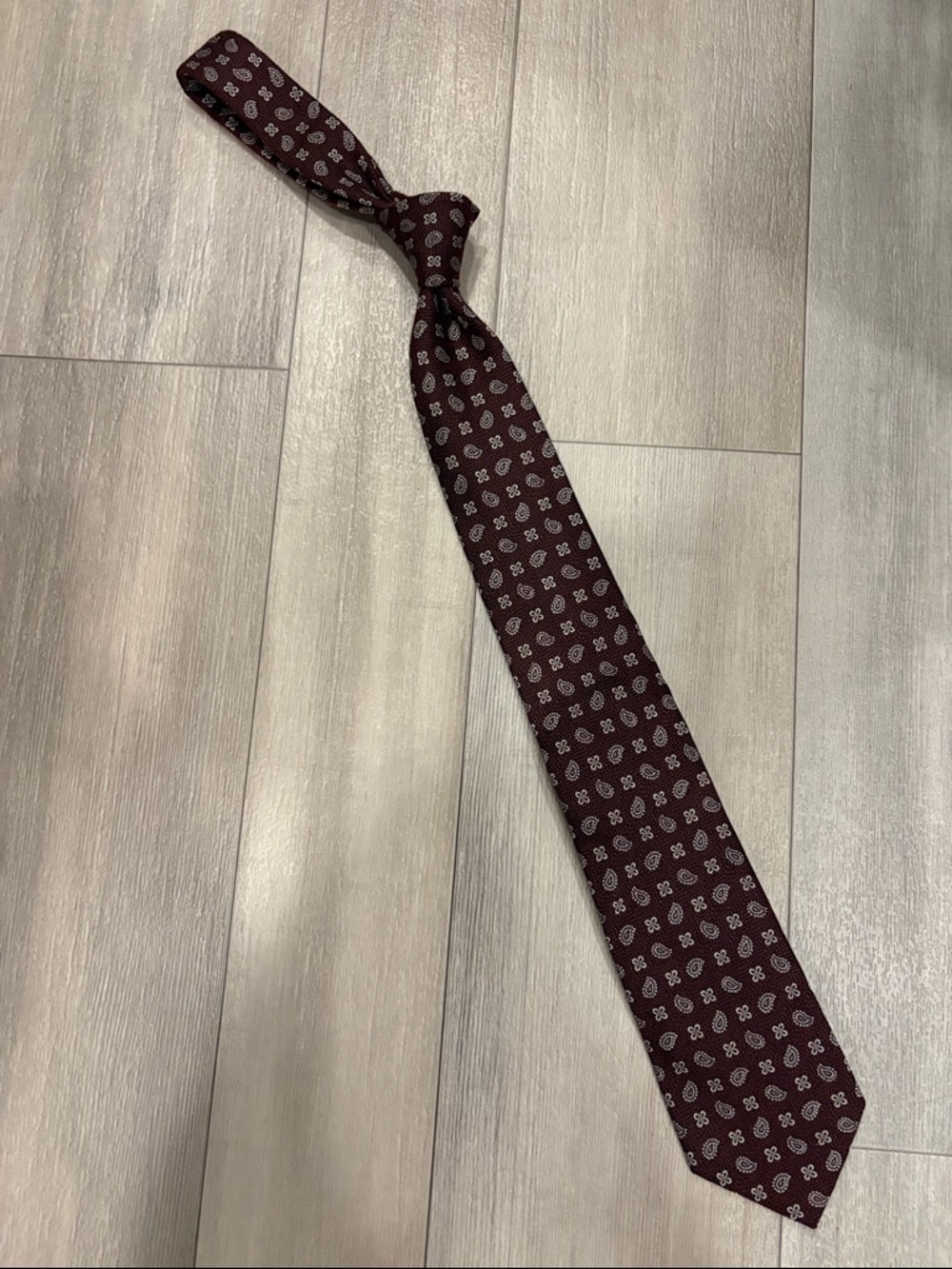 Suitsupply Burgundy Paisley Pattern Tie